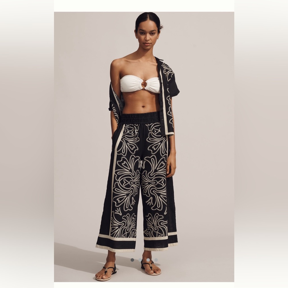 The Somerset Printed Linen Pull on Pants